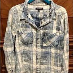 Men's Blue Plaid Casual Button Down Shirt